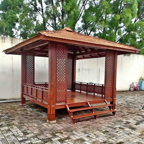 Gazebo Minimalis Jati Ukuran 3x3 Meter GZ-SW003