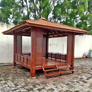 Gazebo Minimalis Jati Ukuran 3x3 Meter GZ-SW003