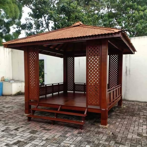 Gazebo Minimalis Jati Ukuran 3x3 Meter GZ-SW003 - Image 2