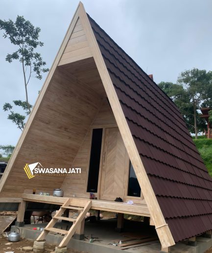 Villa Rumah Kayu Minimalis Modern Kayu Jati RK-SW004