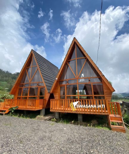 Rumah Kayu Modern Triangle Segitiga Full Jati RK-SW003