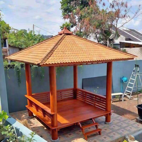 Gazebo Minimalis 3x3 Meter Jati GZ-SW009 - Image 3