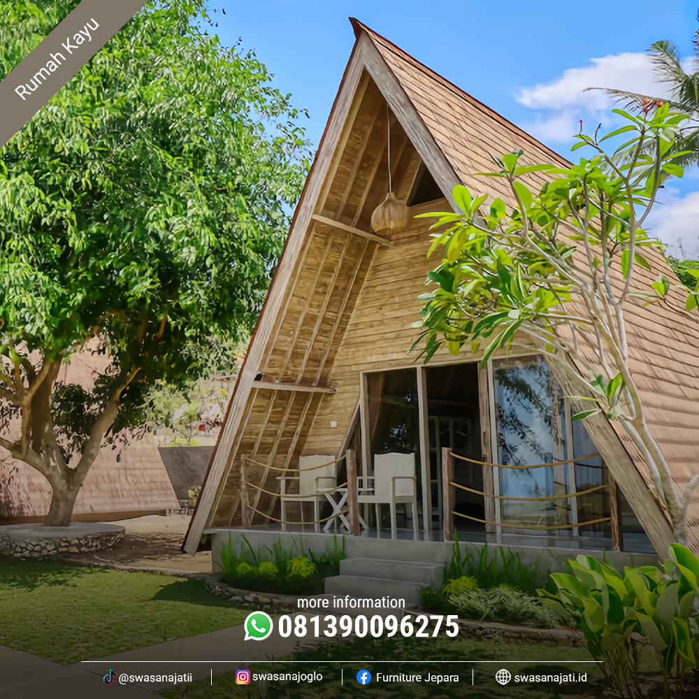 Rumah Kayu Villa Segitiga Modern RK-SW008 - Image 3