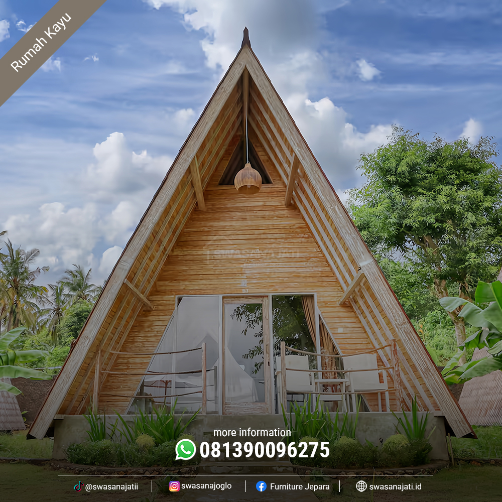 Rumah Kayu Villa Segitiga Modern RK-SW008 - Image 2