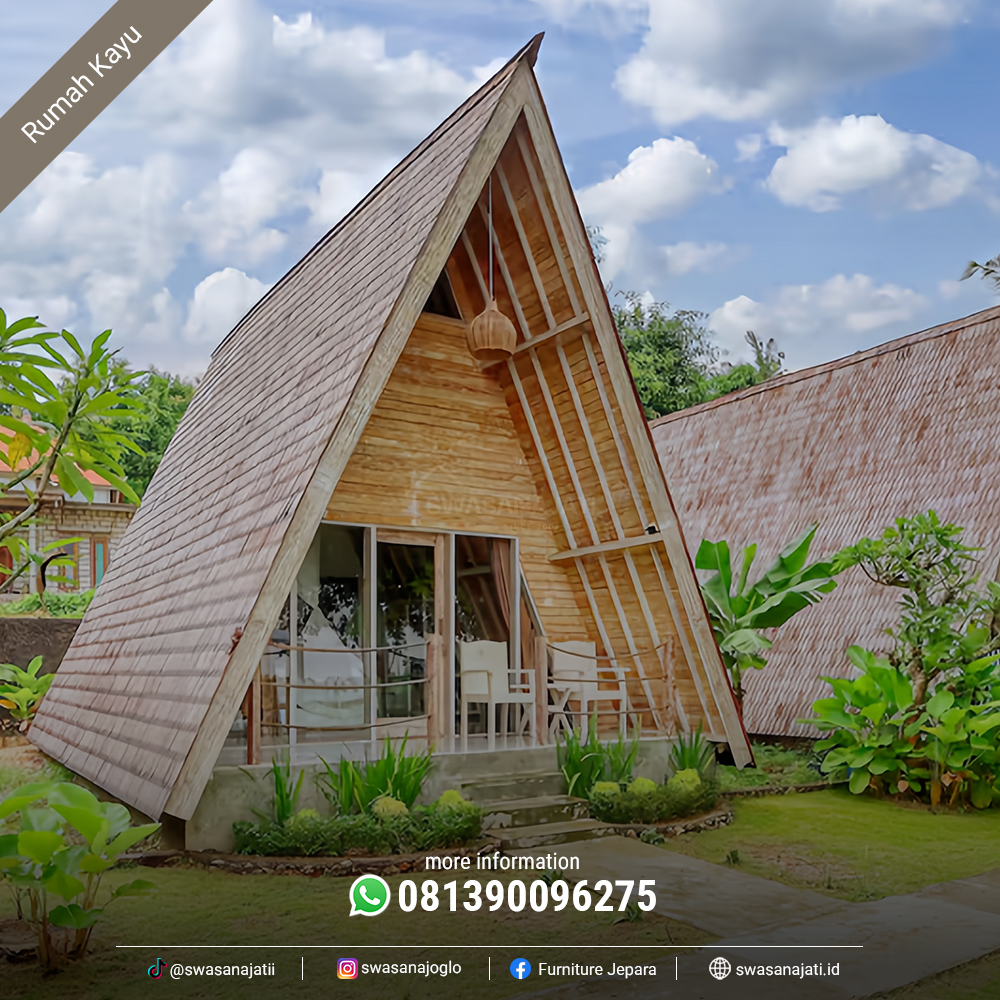 Rumah Kayu Villa Segitiga Modern RK-SW008