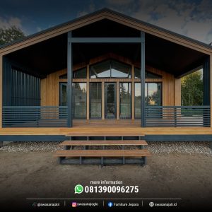 Rumah Kayu Industrial Modern 10x8 Meter