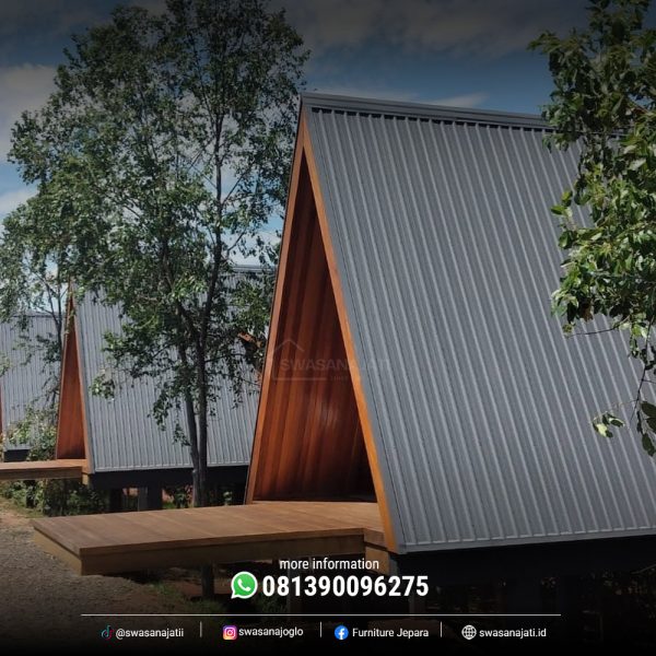 Rumah Kayu Segitiga 2 Lantai – Dimensi 5×8 Meter - Image 3
