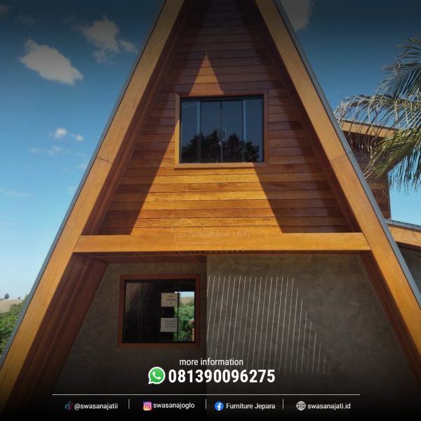 Rumah Kayu Segitiga 2 Lantai – Dimensi 5×8 Meter - Image 2