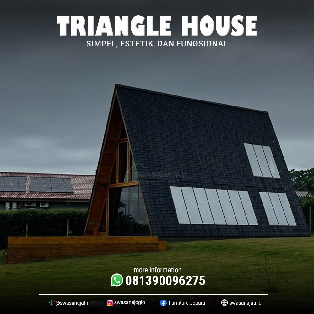 Rumah Segitiga Modern Kayu Jati Solid RK-SW011 - Image 6