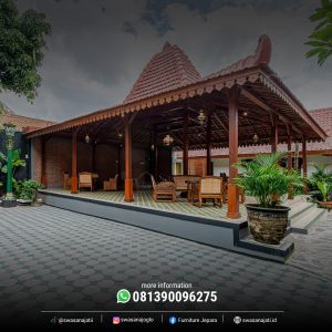 Pendopo Minimalis Kayu Jati – Ukuran 8x10 Meter