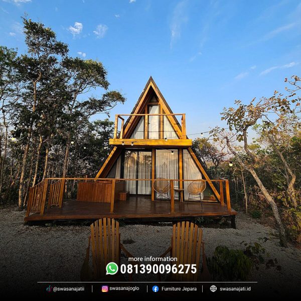 Rumah Kayu Triangle 2 Lantai Minimalis Modern Jati - Image 3