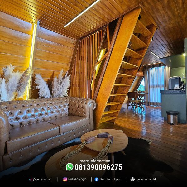 Rumah Kayu Triangle 2 Lantai Minimalis Modern Jati - Image 6