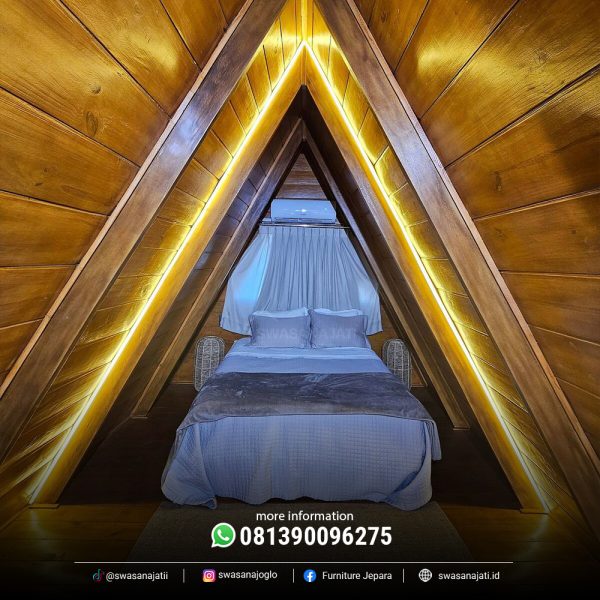 Rumah Kayu Triangle 2 Lantai Minimalis Modern Jati - Image 7