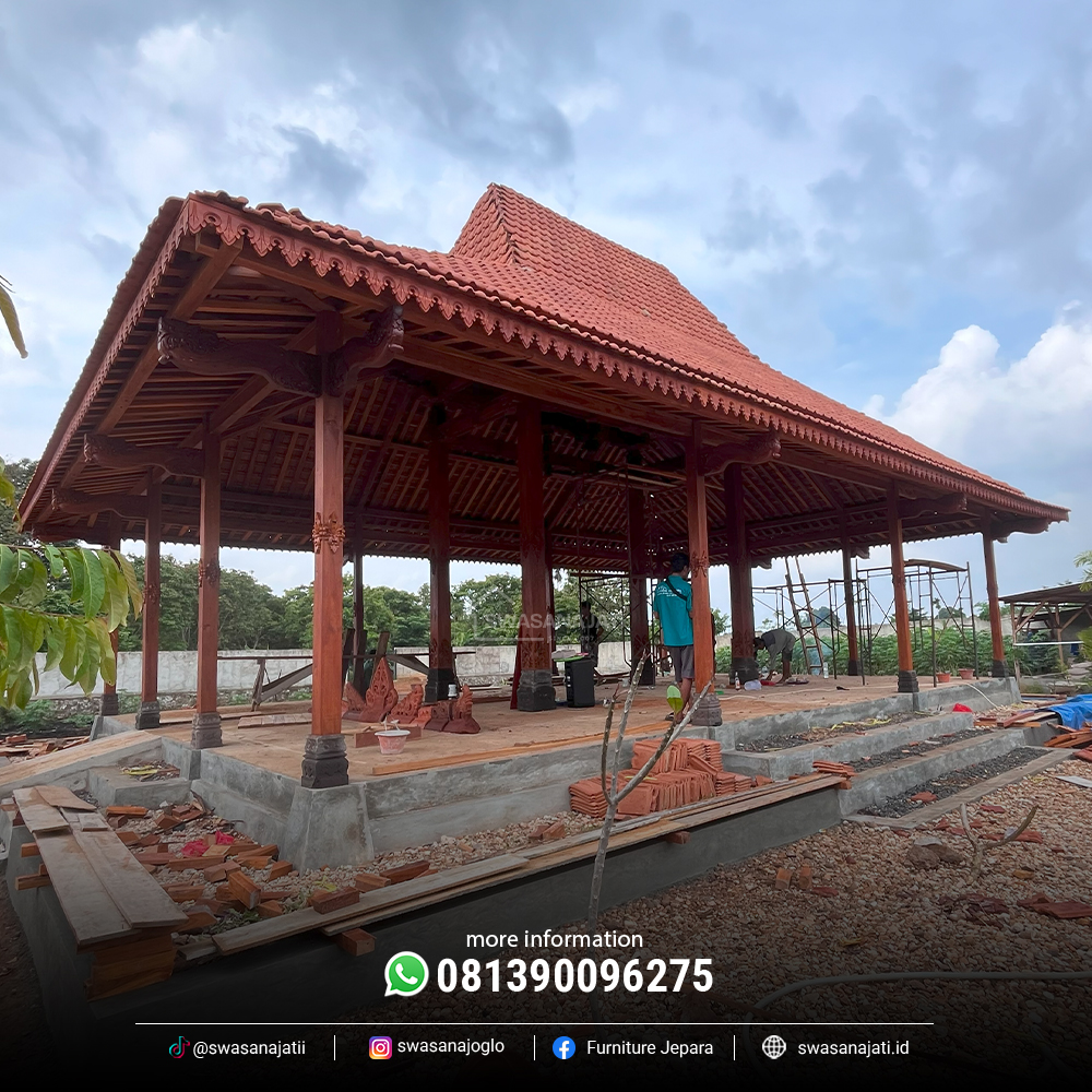 Joglo Pendopo Soko 22 cm Jati Solid - Image 5