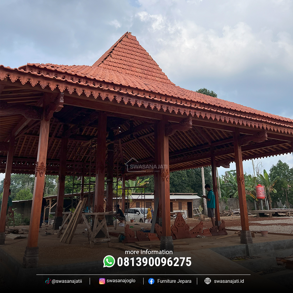 Joglo Pendopo Soko 22 cm Jati Solid - Image 3