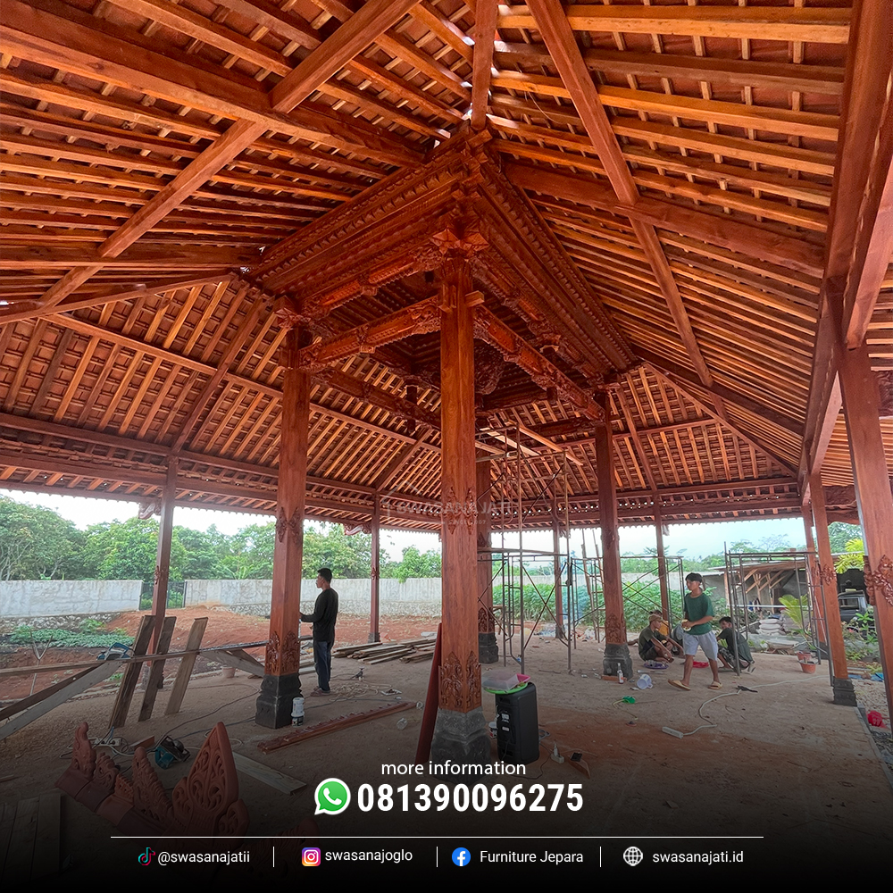 Joglo Pendopo Soko 22 cm Jati Solid - Image 6