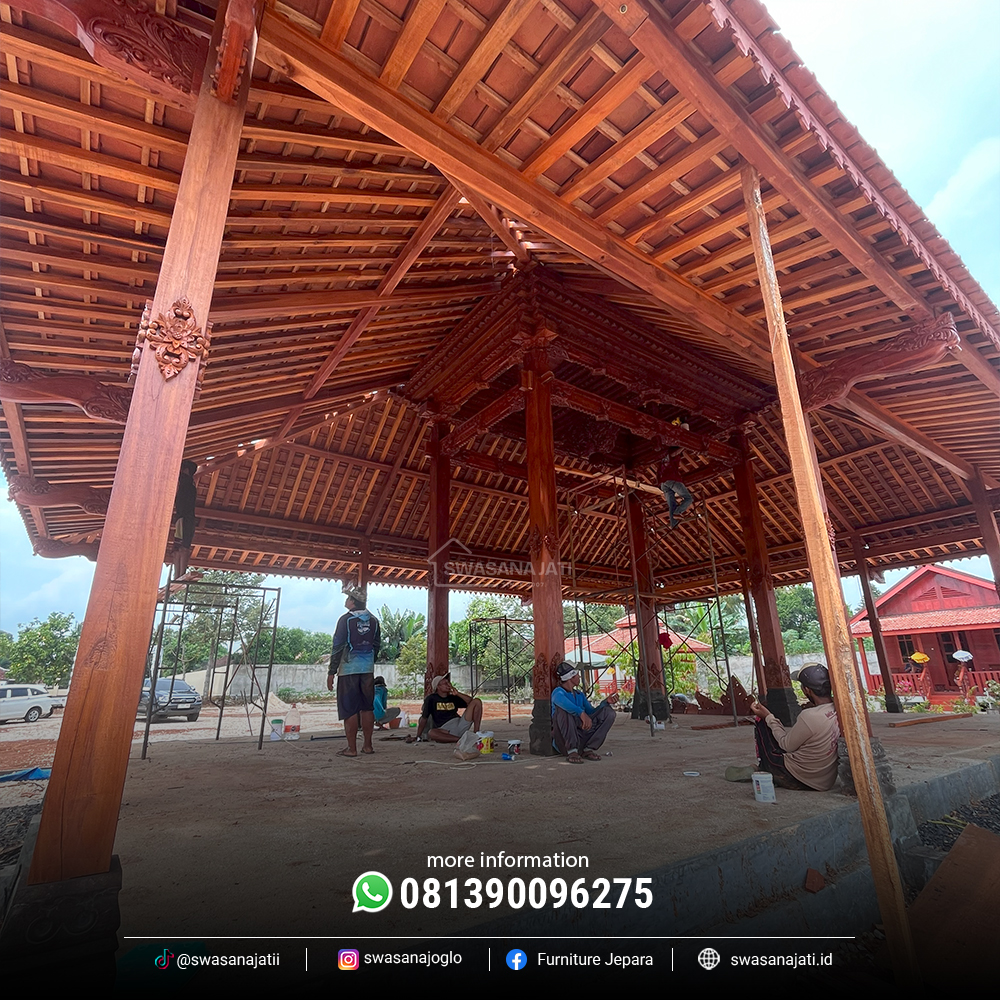 Joglo Pendopo Soko 22 cm Jati Solid - Image 7