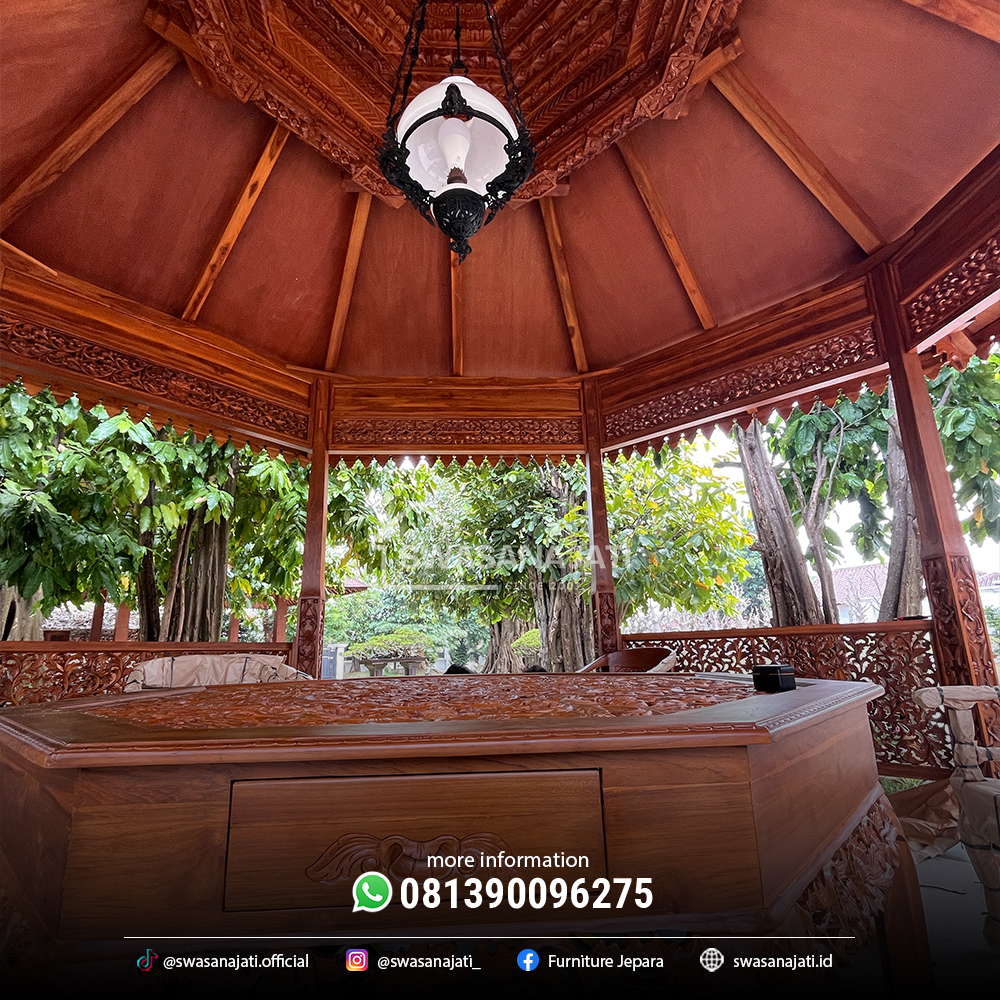 Gazebo Segidelapan Tumpangsari Full Ukiran Jepara - Image 6