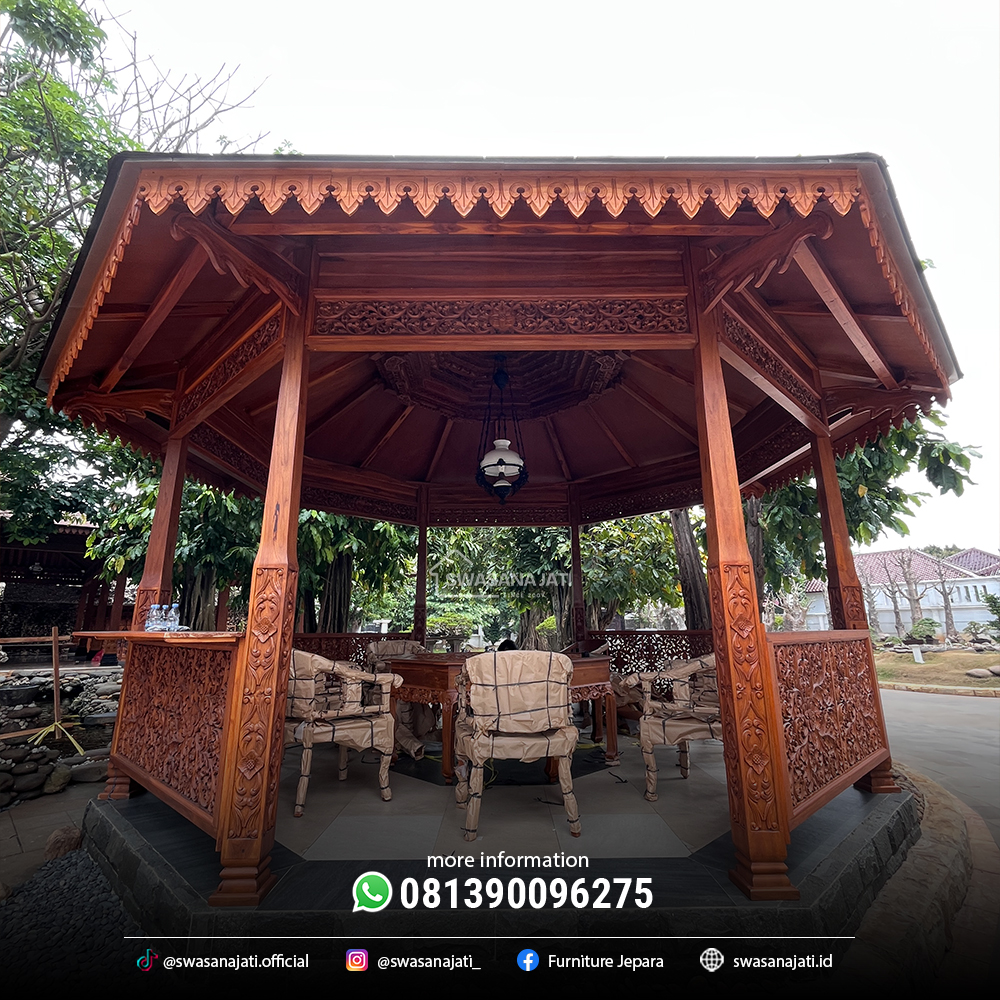 Gazebo Segidelapan Tumpangsari Full Ukiran Jepara - Image 3