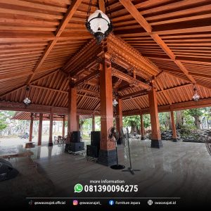 Joglo Soko 40 cm Pendopo Full Ukir Kayu Jati Jepara